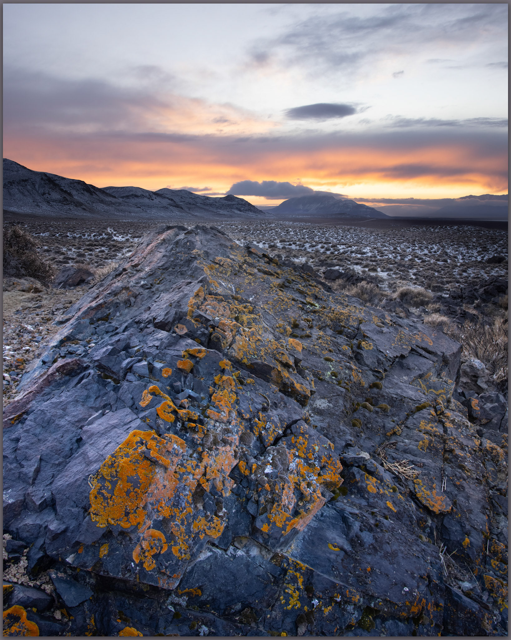 The requisite near-far, rock-to-sky scene -- not at all subtle, but this was the feeling at the close of a wonderful day, Black Rock Desert, Great Basin Desert, Nevada, USA