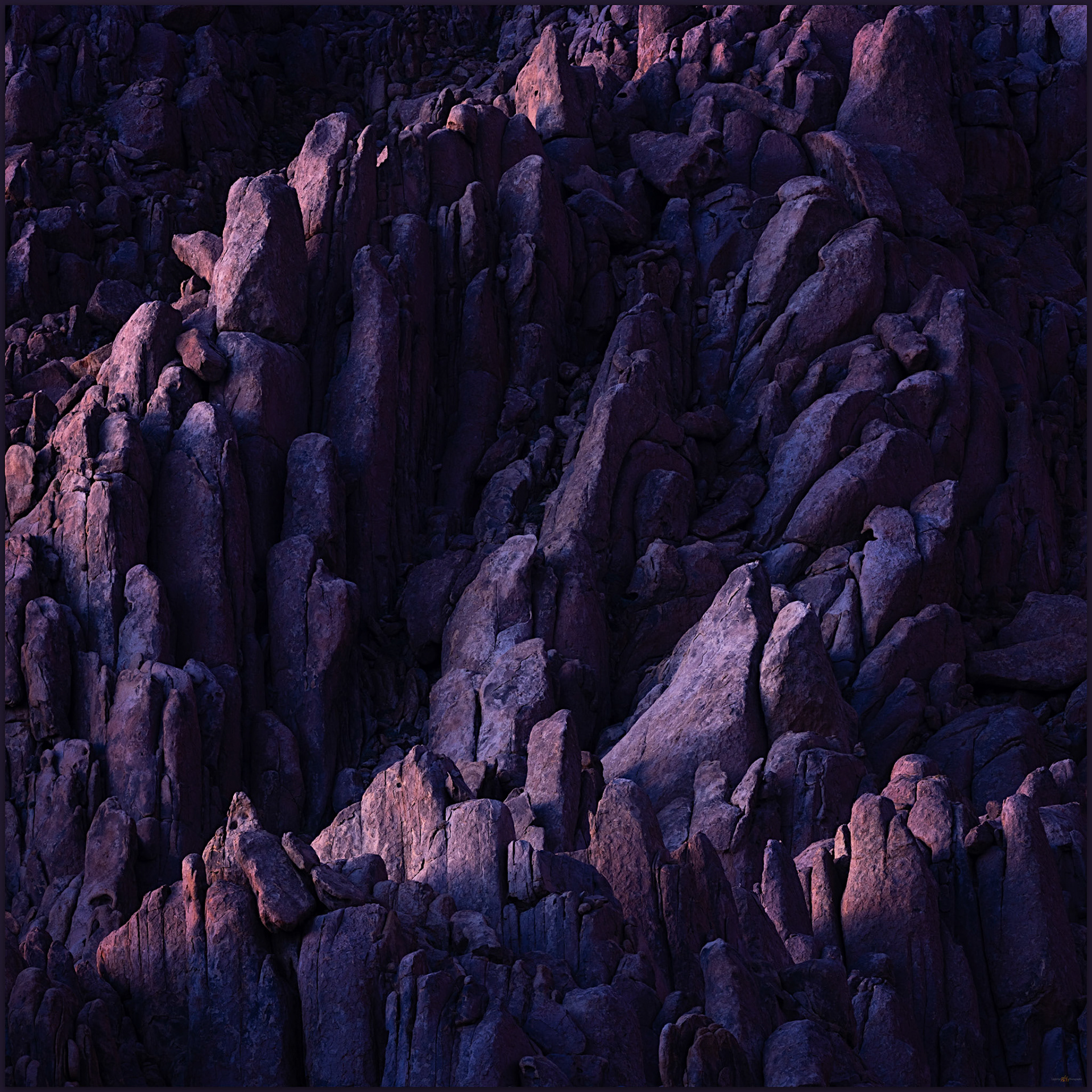 Interior pipes. Early sun and texture in the Alabama Hills, Eastern Sierra, CA, USA