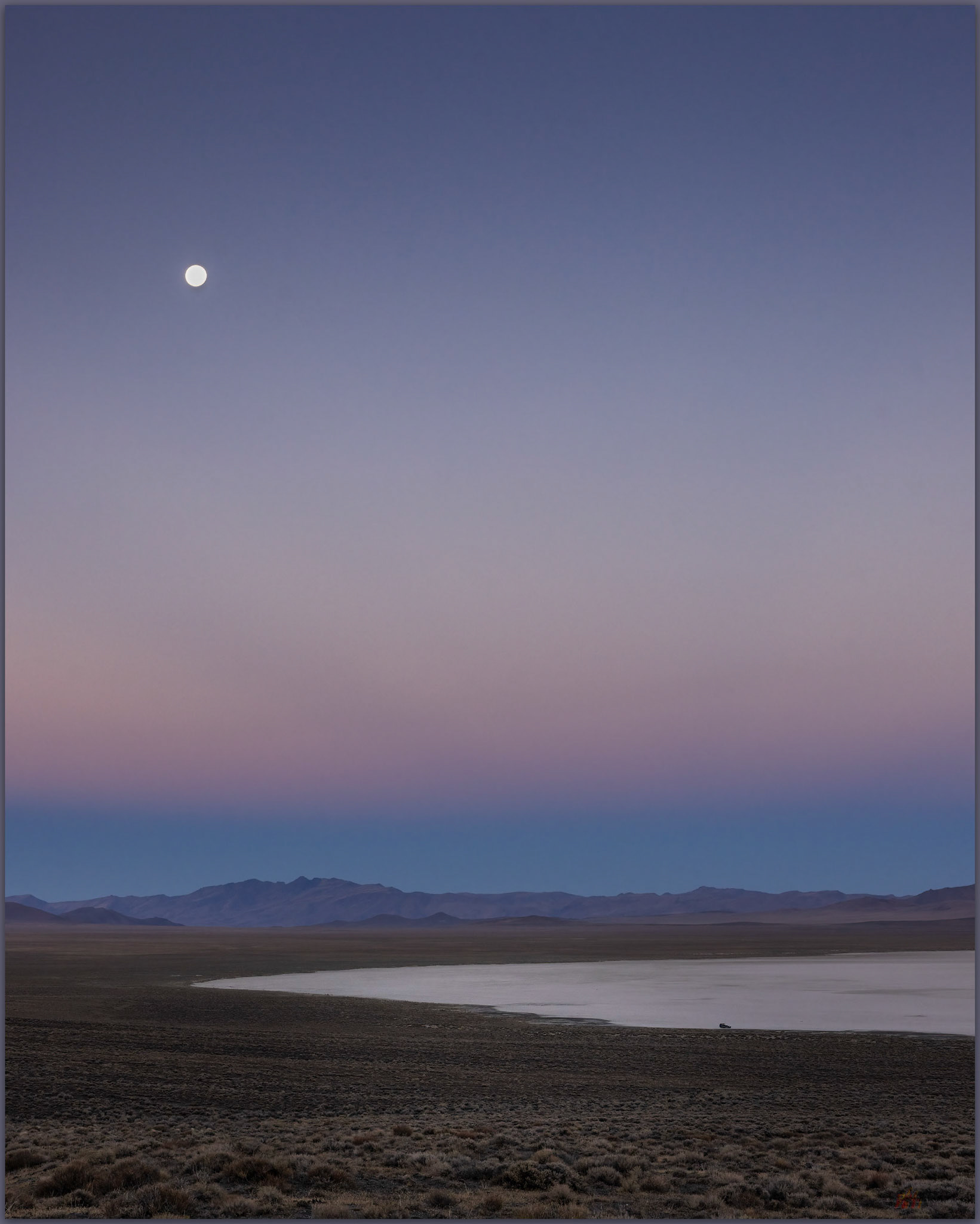 Earth shadow at Bluewing Playa. Great Basin Desert, NV