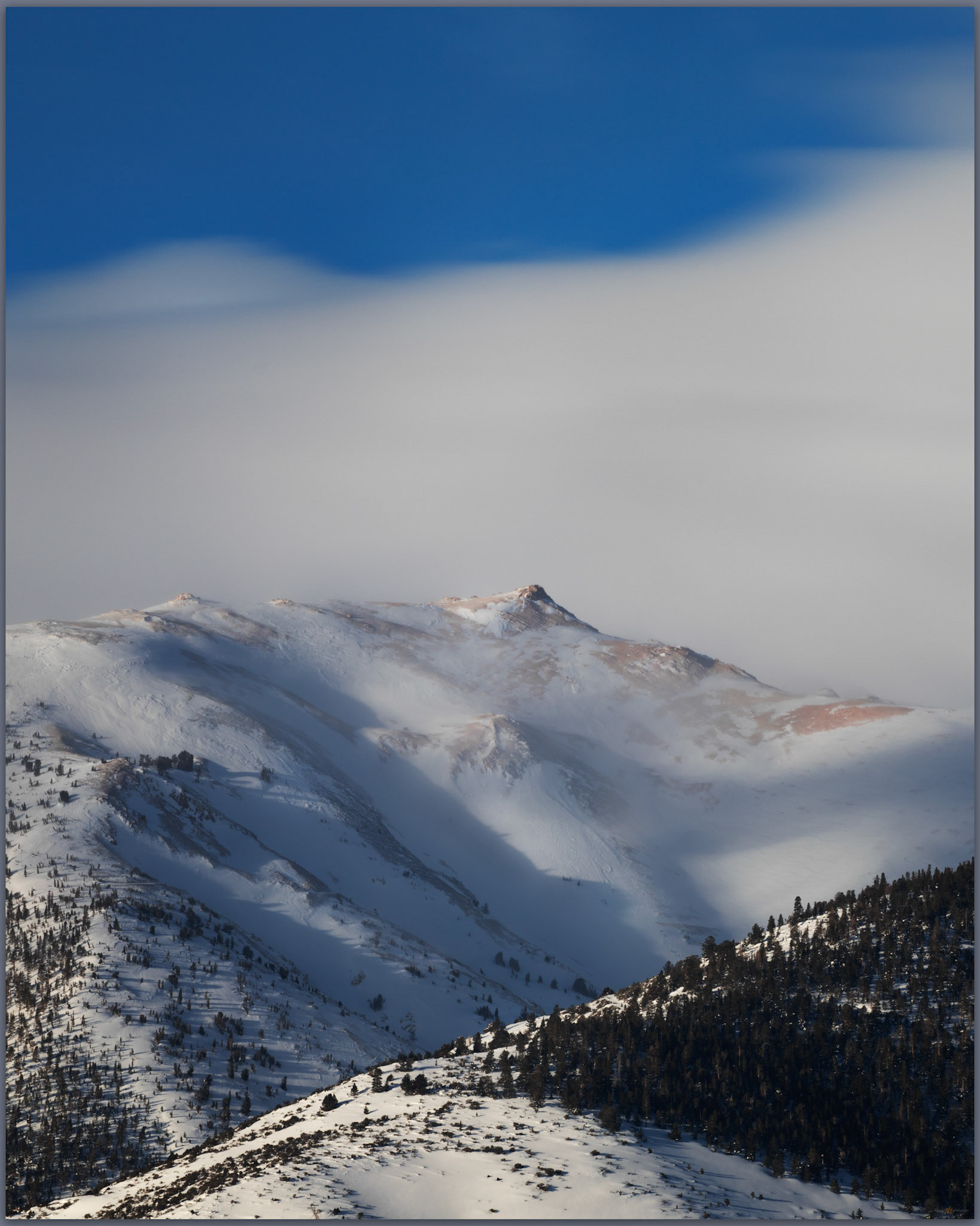 Misty mountain. Sweetwater Range, CA, USA