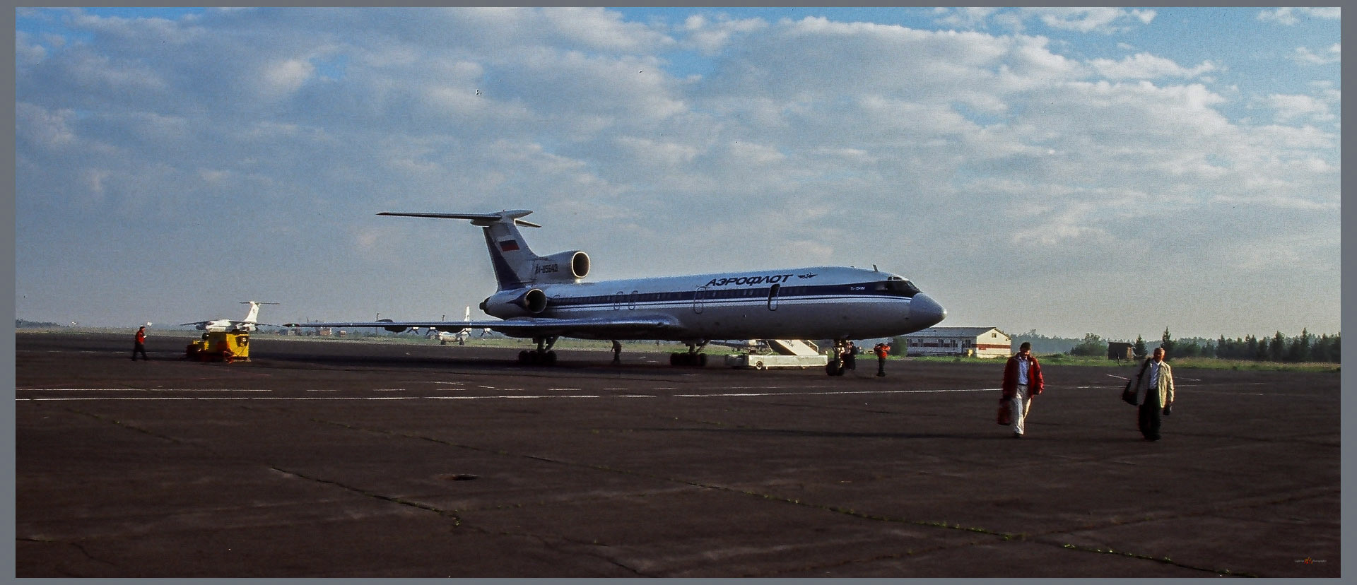 Smoke break. A stop at Bratsk, short of our final destination due to Siberian wildfire, Bratsk, Irkutsk Oblast, Russia