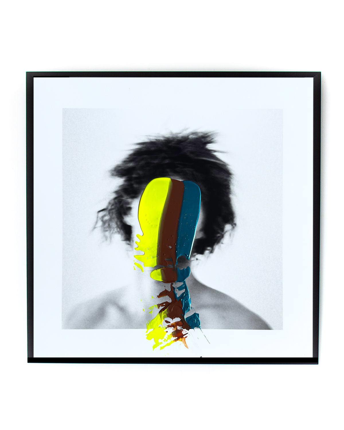 Mathis, 2025 | Photo print with acrylic paint | 40 x 40 cm | Unique work | €750,-