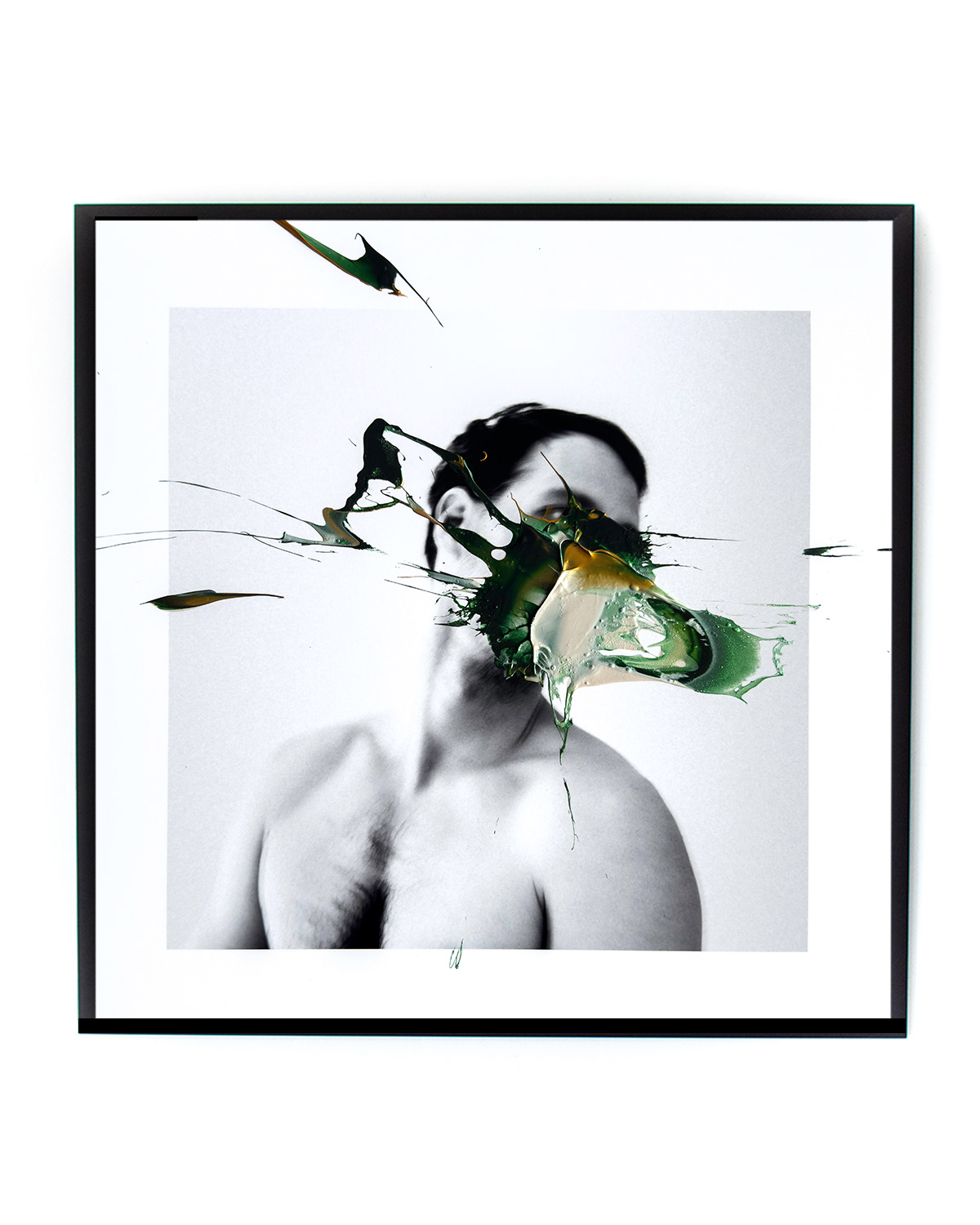 Esra, 2025 | Photo print with acrylic paint | 40 x 40 cm | Unique work | €750,-