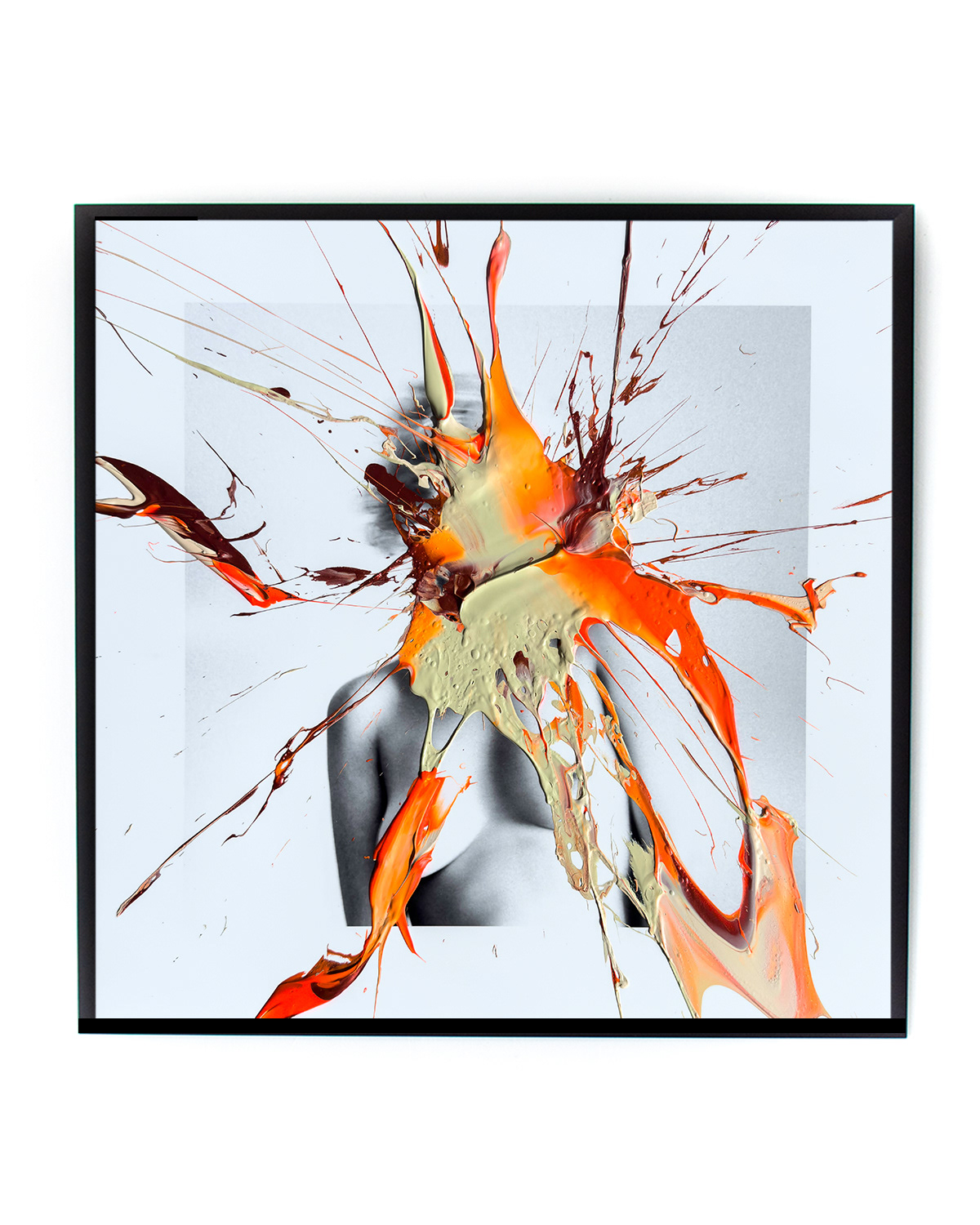 Cilou, 2025 | Photo print with acrylic paint | 40 x 40 cm | Unique work | €750,-