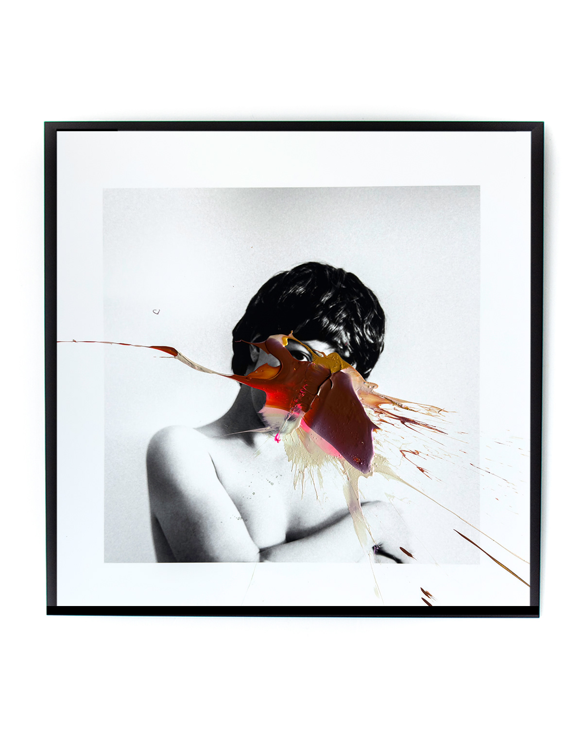 Rosa, 2025 | Photo print with acrylic paint | 40 x 40 cm | Unique work | €750,-