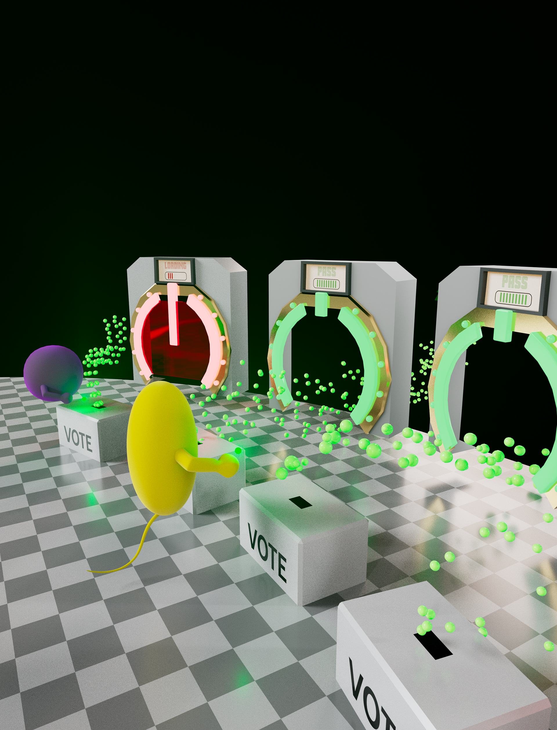 Bacteria votes make the path to each island