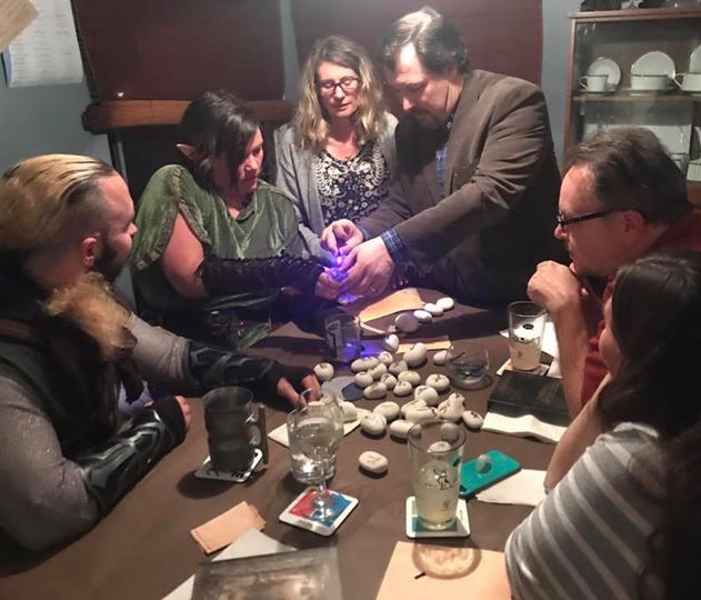 One team solving a puzzle.