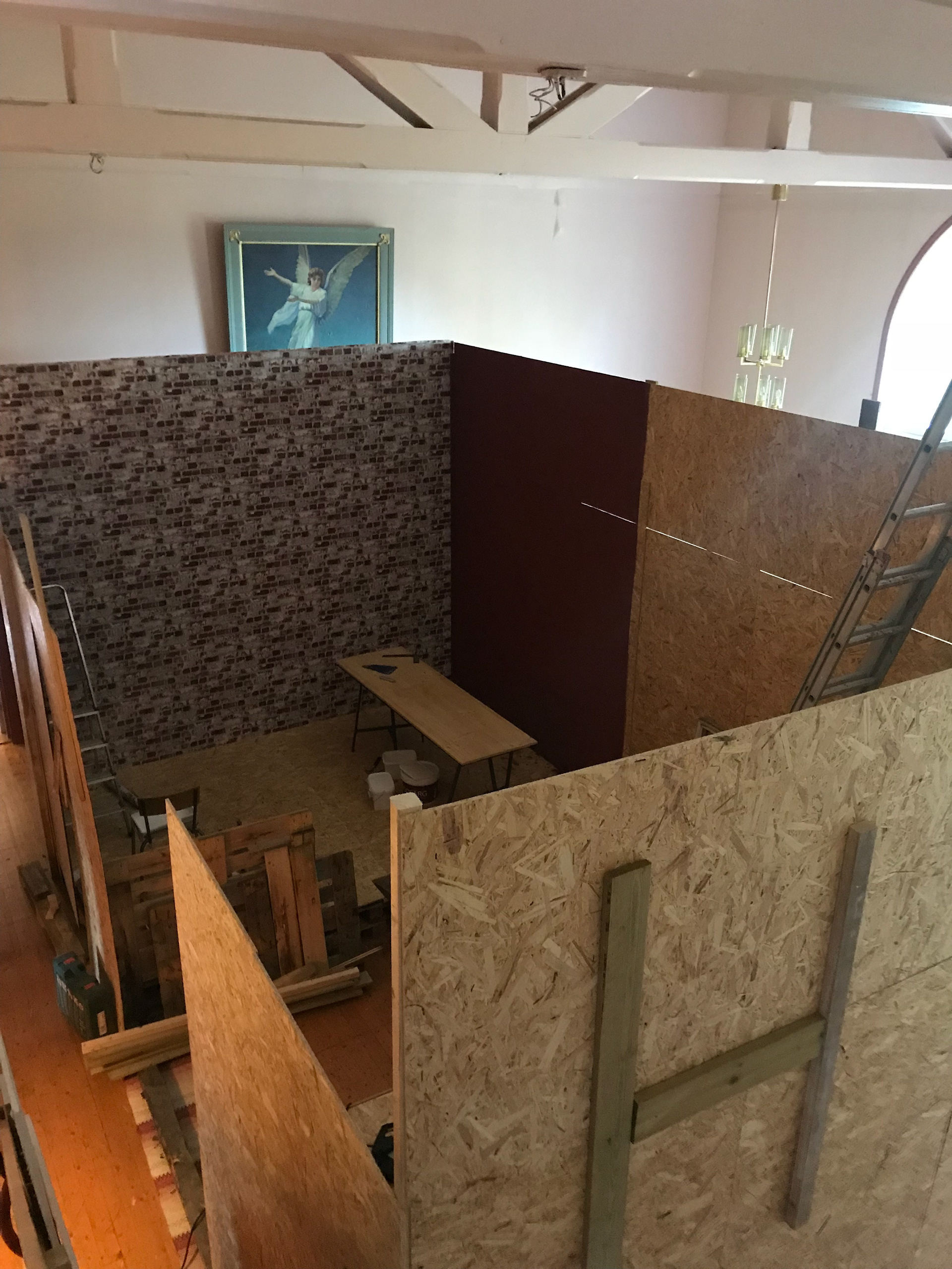 Building the room, in a room.