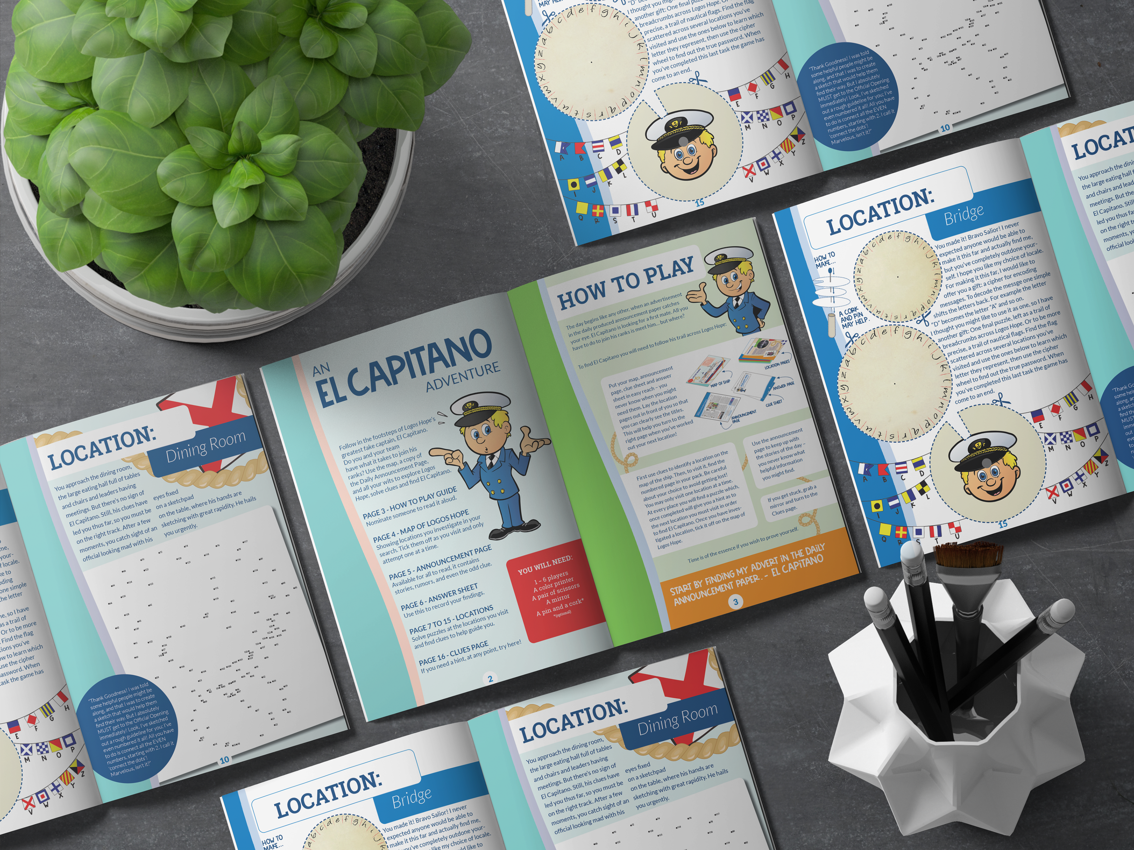 16 pages filled with puzzles and instructions.