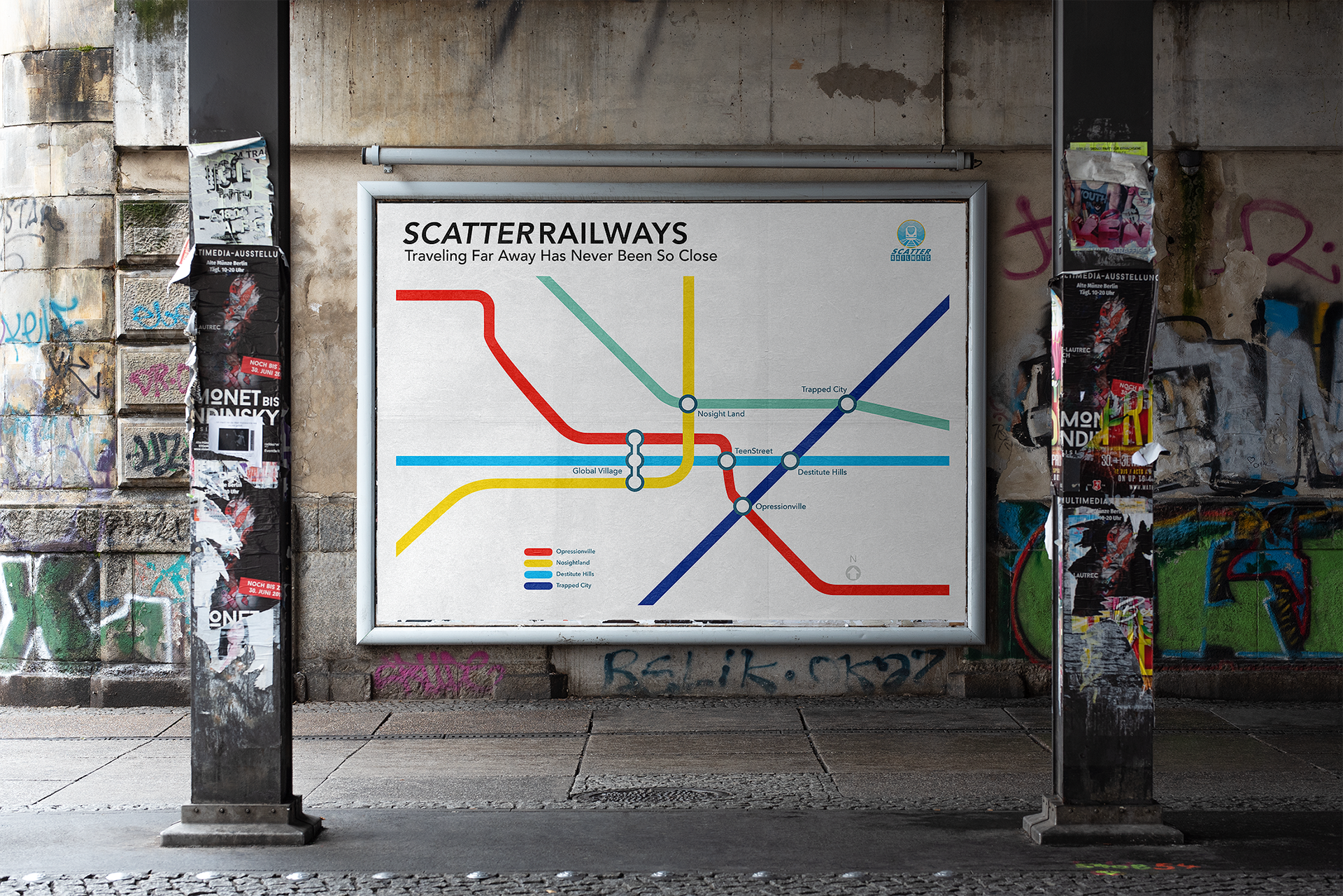 Train map for the station