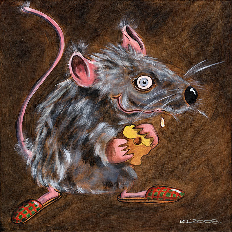 Die Ratte Emil I - Acryl auf Leinwand - 30 x30 cm - 2008