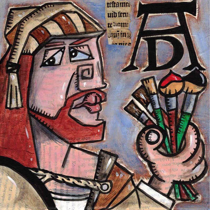Albrecht Dürer 550 - Collage und Acryl auf Leinwand - 20 x 20 cm - 2021