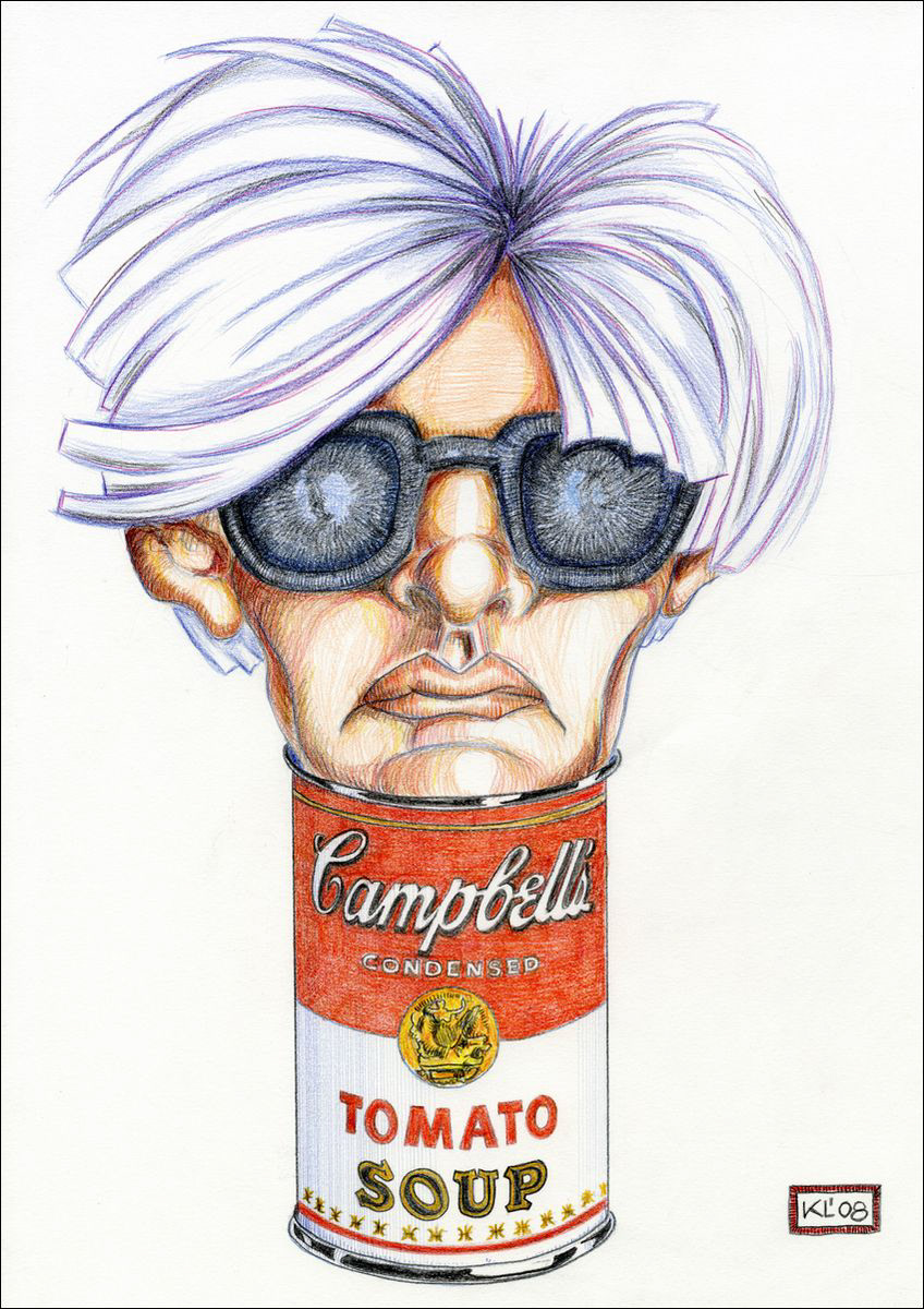 Warhol in a Campbell's Can II - Farbstift auf Zeichenkarton - 2008