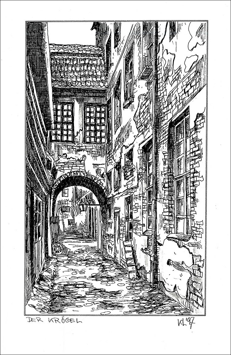 Der Krögel - Feder und schwarze Tusche auf Zeichenkarton - 29,7 x 21 cm - 1997