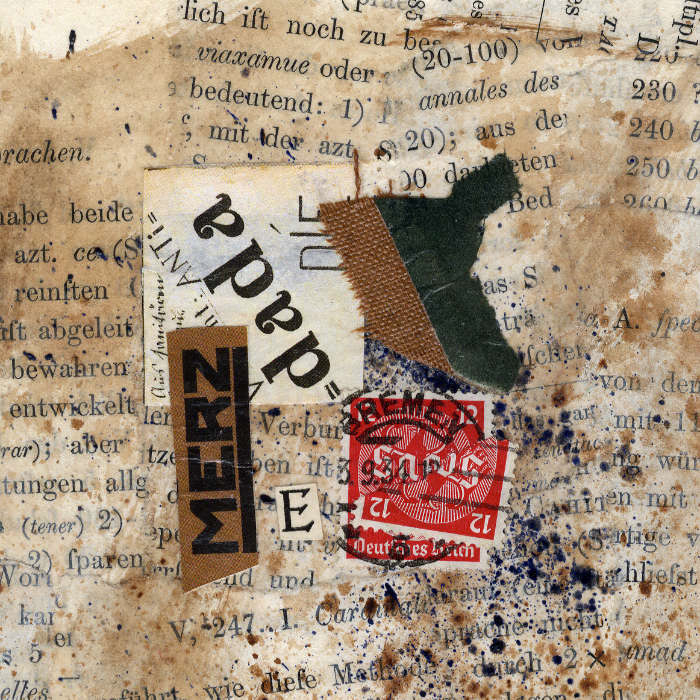Collage No.1: MERZ - Collage auf Karton - 2014 - 10 x 10 cm