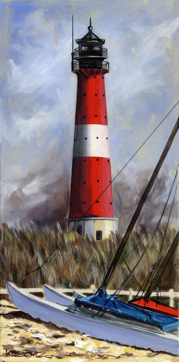 Leuchtturm Hörnum auf Sylt" - Acryl auf Leinwand - 30 x 60 cm - 2012