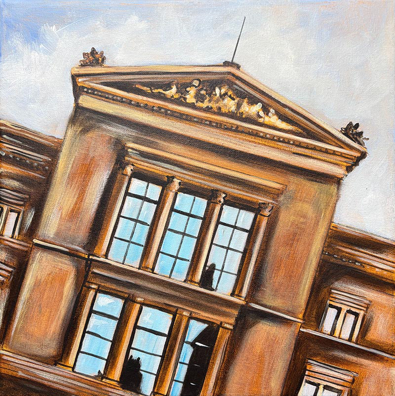 Neues Museum Museumsinsel - Acryl auf Leinwand - 30 x 30 cm - 2025