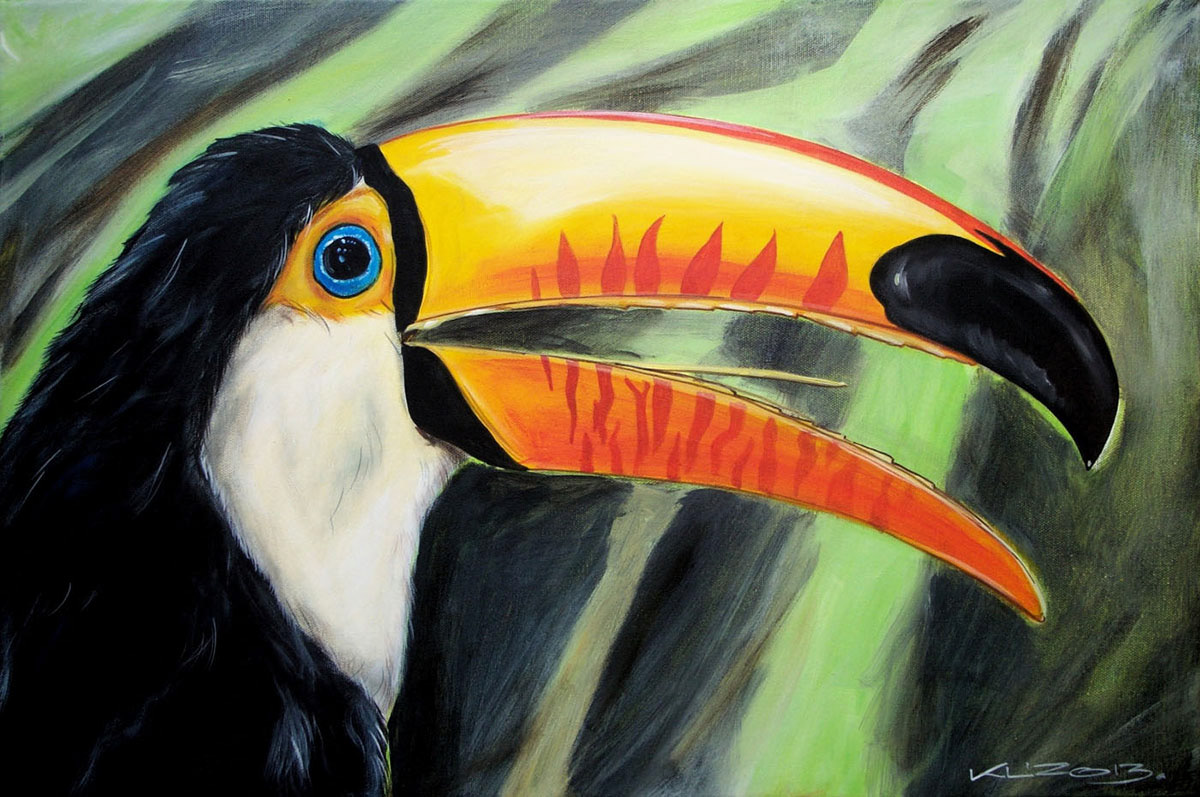 TUKAN (Ramphastidae) - Acryl auf Leinwand - 60 x 40 cm - 2013