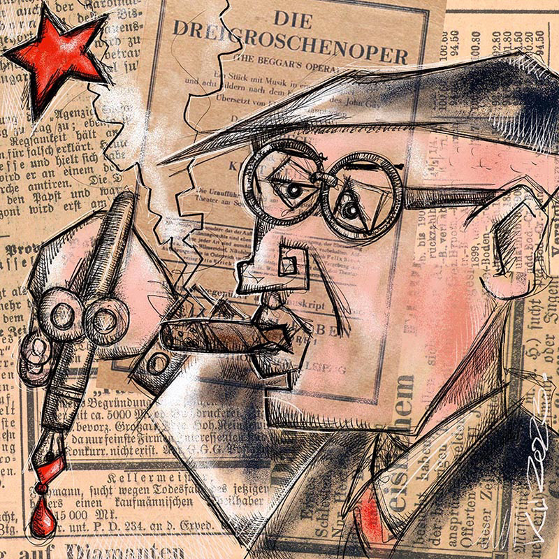Bertolt Brecht - 2. Fassung - Digital Art - 2023