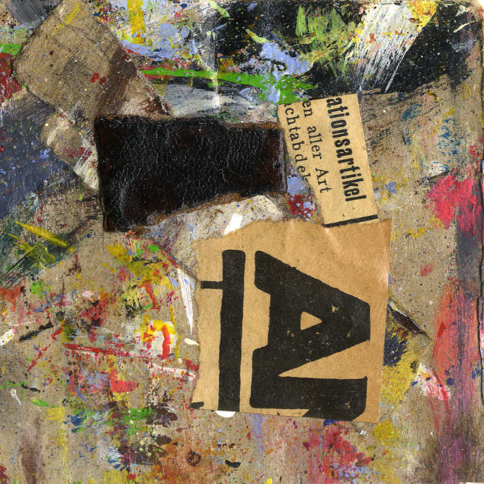 Collage No.8: ... aller Art - Collage auf Packpapier - 2014 - 10 x 10 cm