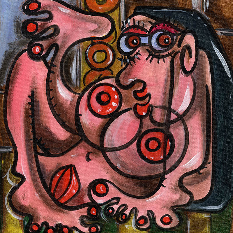 Picasso Style Erotic Art 9 - Acryl auf Leinwand - 20 x 20 cm - 2014