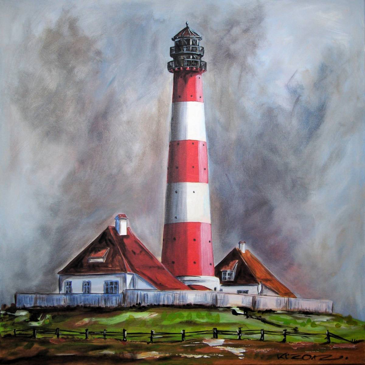 Leuchtturm Westerheversand - Acryl auf Leinwand - 60 x 60 cm - 2012