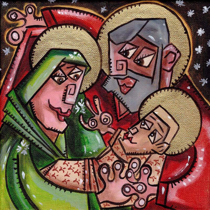 Weihnacht - Acryl und Blattgold auf Leinwand - 20 x 20 cm - 2017