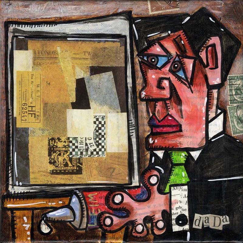 dAdA Kurt Schwitters - Collage und Acryl auf Leinwand - 20 x 20 cm - 2014