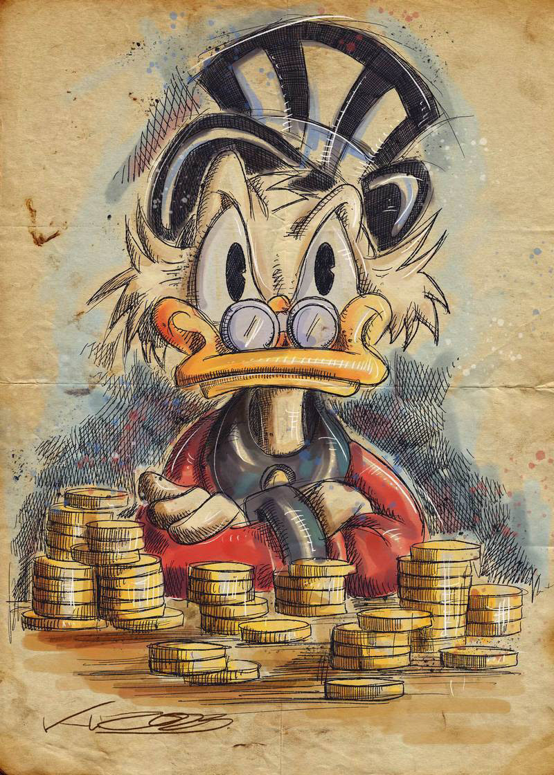 Dagobert Duck - Do you want money? - Digital Art - 2023