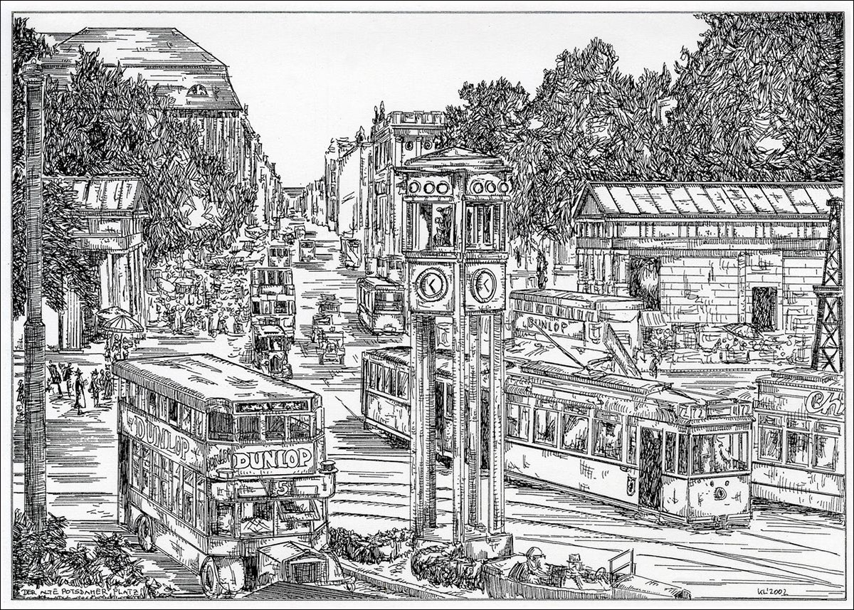 Potsdamer Platz - Feder und schwarze Tusche auf Zeichenkarton - 29,7 x 21 cm - 2002