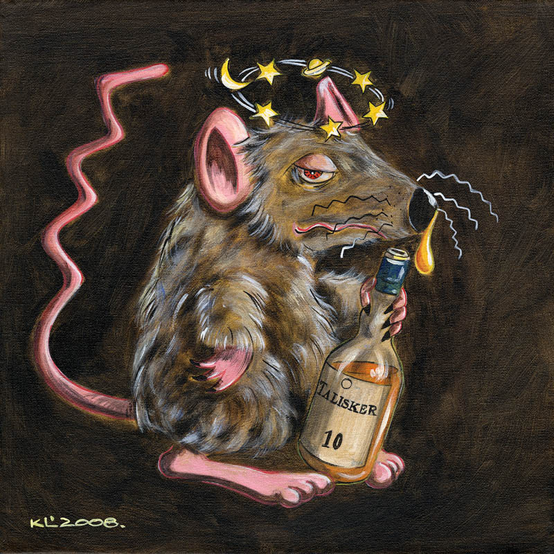 Die Ratte Emil II - Acryl auf Leinwand - 30 x30 cm - 2008