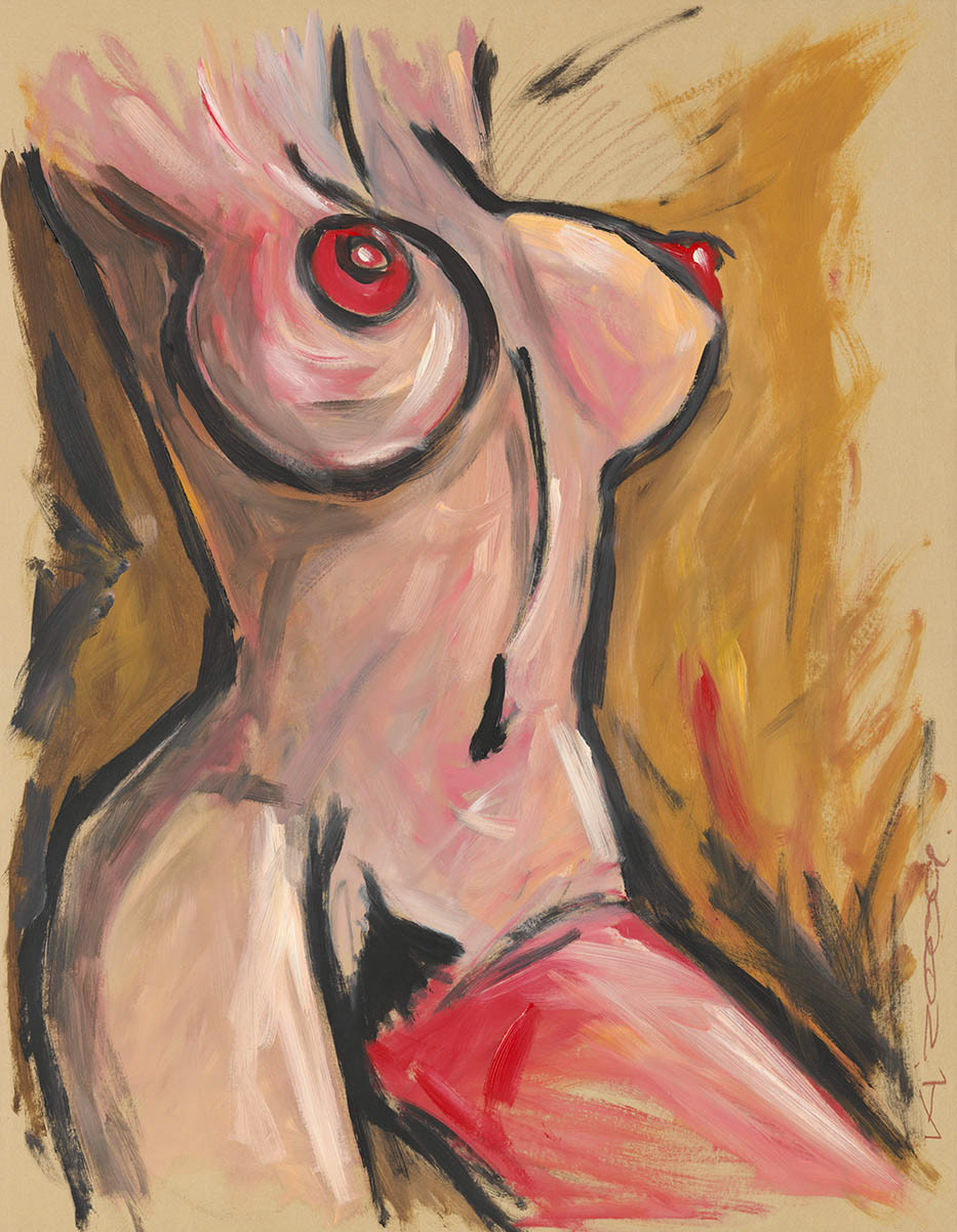 AKT I - Öl auf Ingrespapier- 63 x 49,5 cm - 2009
