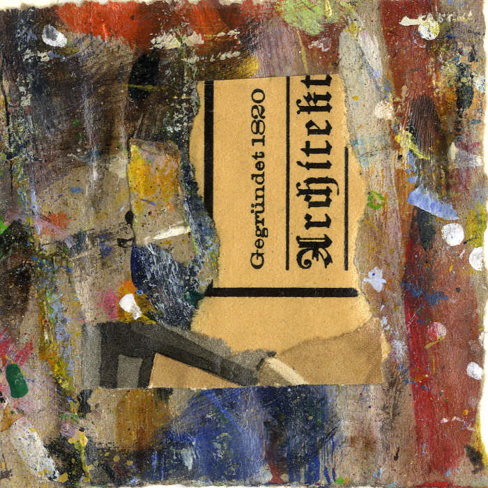 Collage No.19: Architekt - Collage auf Karton - Packpapier - 10 x 10 cm