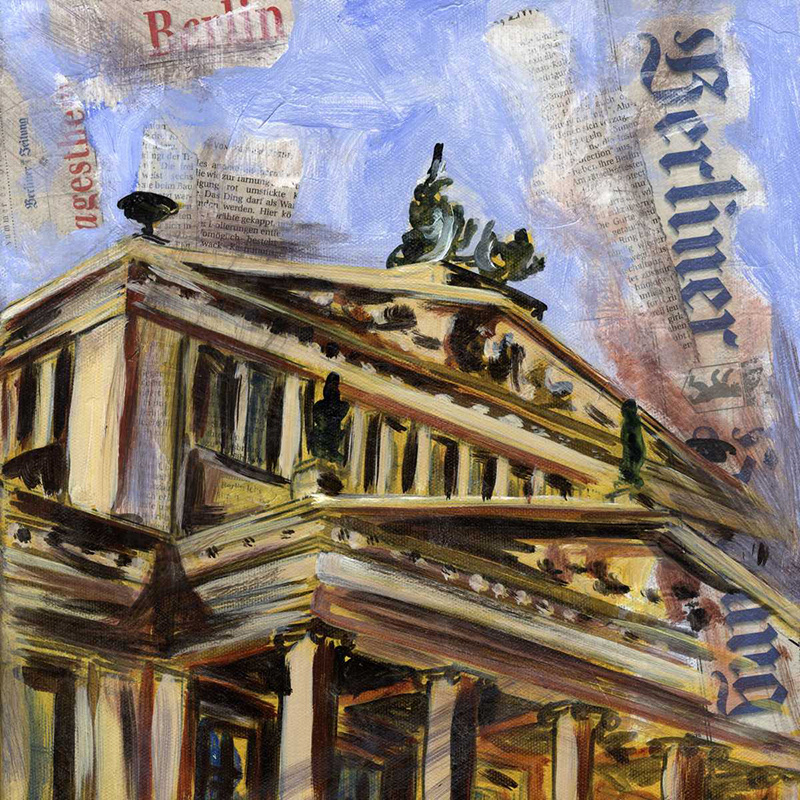 Schauspielhaus am Gendarmenmarkt - Collage und Acryl auf Leinwand - 30 x 30 cm - 2012