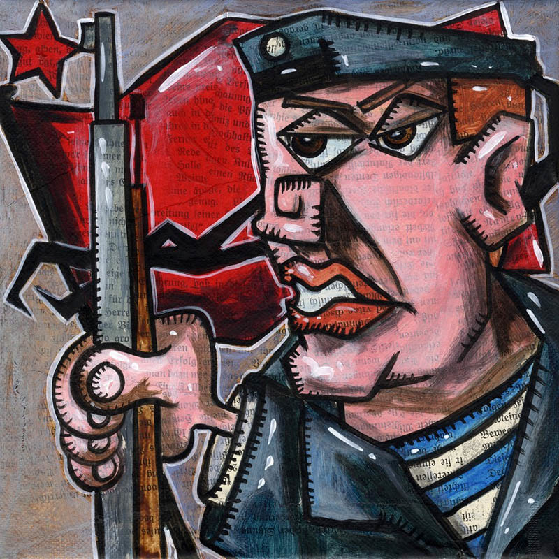 Roter Matrose 1918 - Acryl und Collage auf Leinwand - 2018