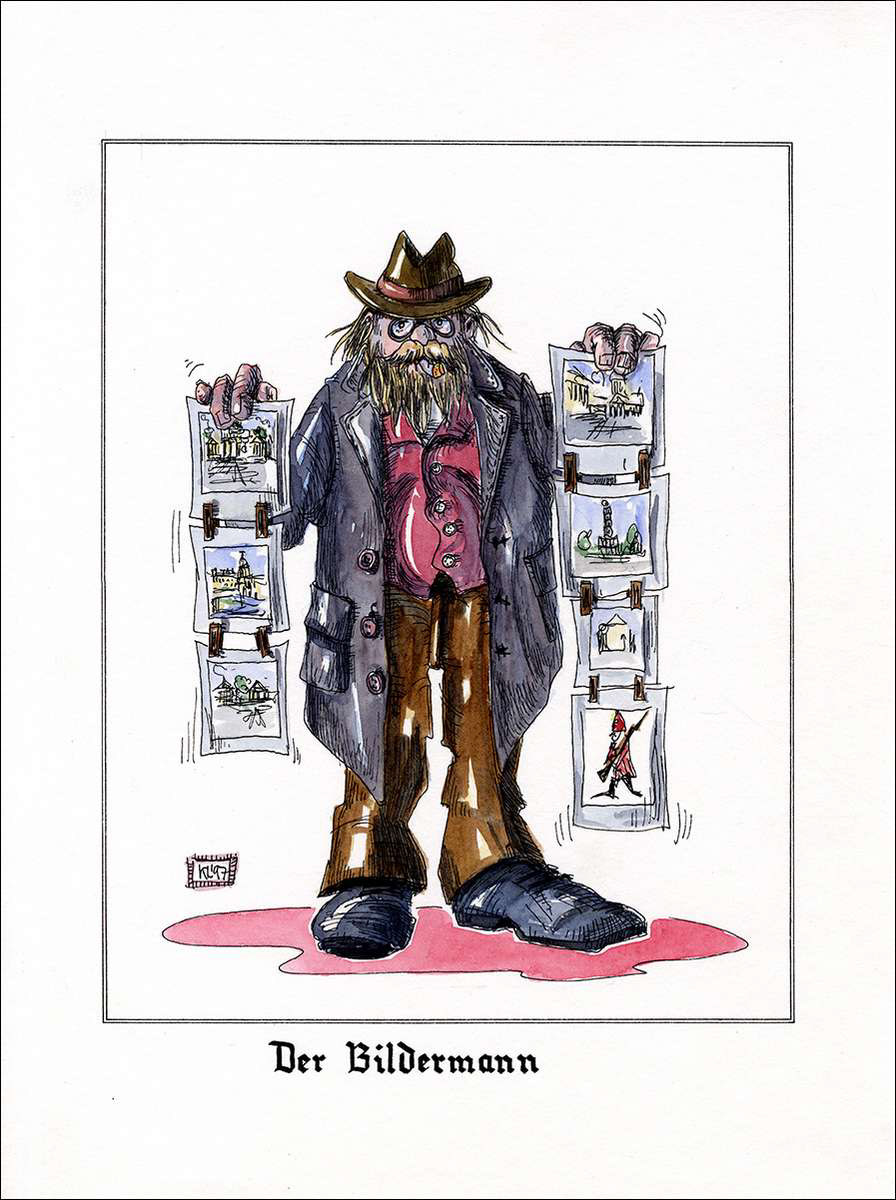 Bildermann - Feder in schwarzer Tusche und Aquarell - 1997