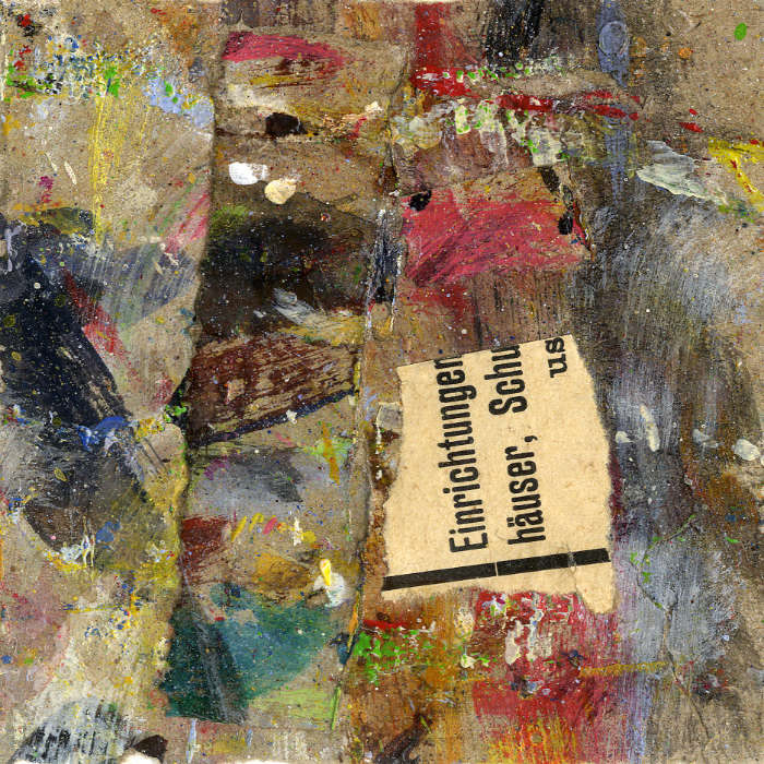 Collage No.18: Einrichtungen - Collage auf Packpapier - 2014 - 10 x 10 cm