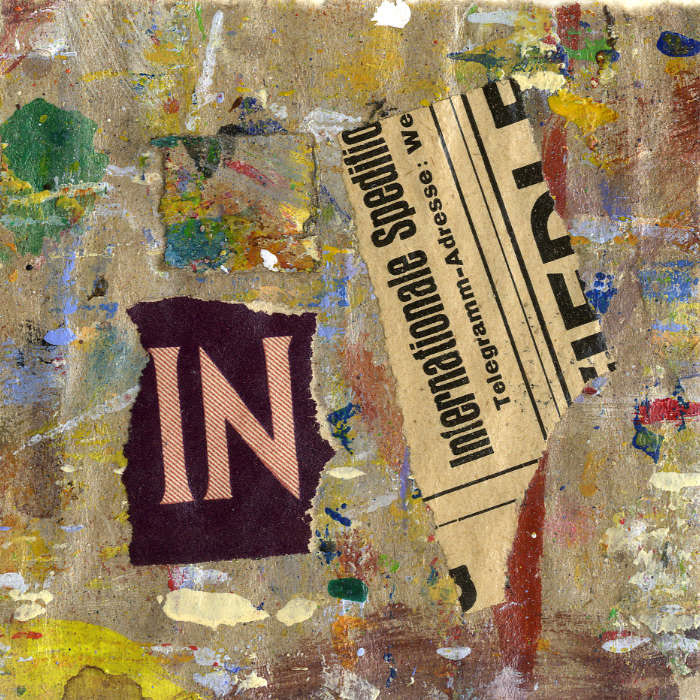 Collage No.17: IN - Collage auf Packpapier - 2014 - 10 x 10 cm