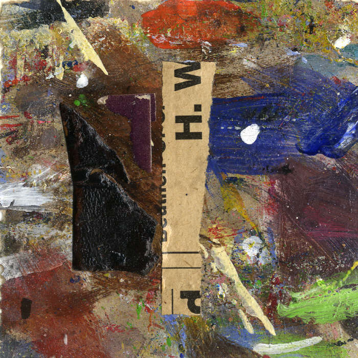 Collage No.9: H.W. - Collage auf Packpapier - 2014 - 10 x 10 cm