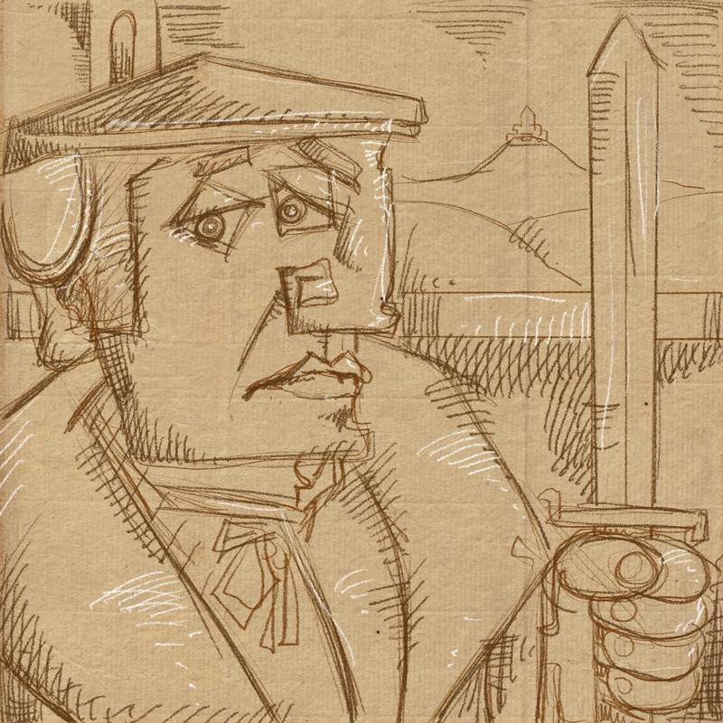Thomas Müntzer II - Skizze - Digital Art -2023