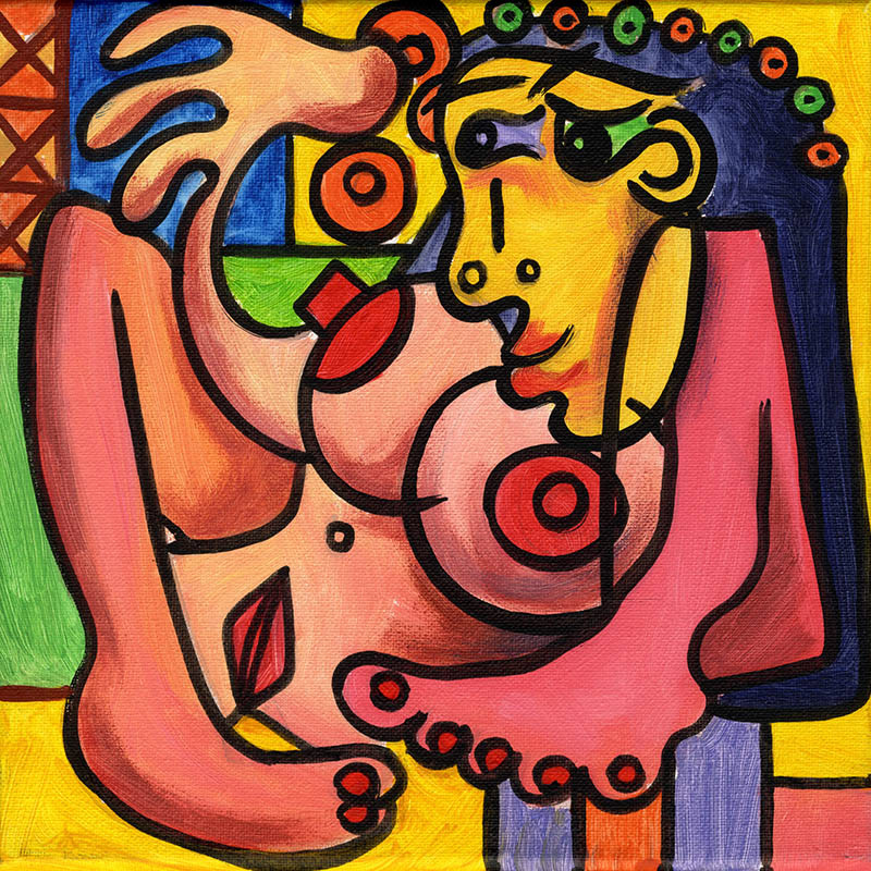 Picasso Style Erotic Art 6 - Acryl auf Leinwand - 20 x 20 cm - 2011