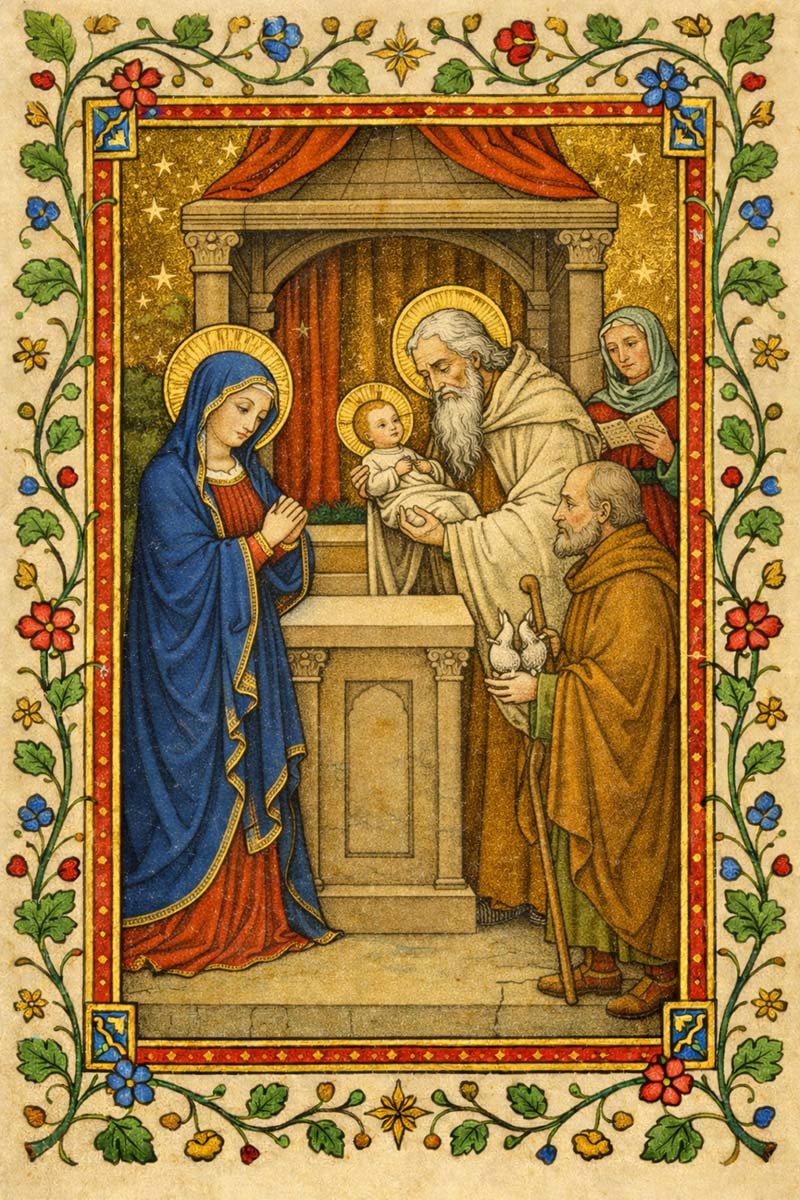 Darstellung im Tempel - Generated AI Art - 2025