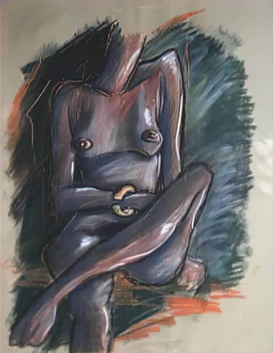 Aktskizze No.9 - Pastell auf Ingrespapier - 49,5 x 63 cm - 1988