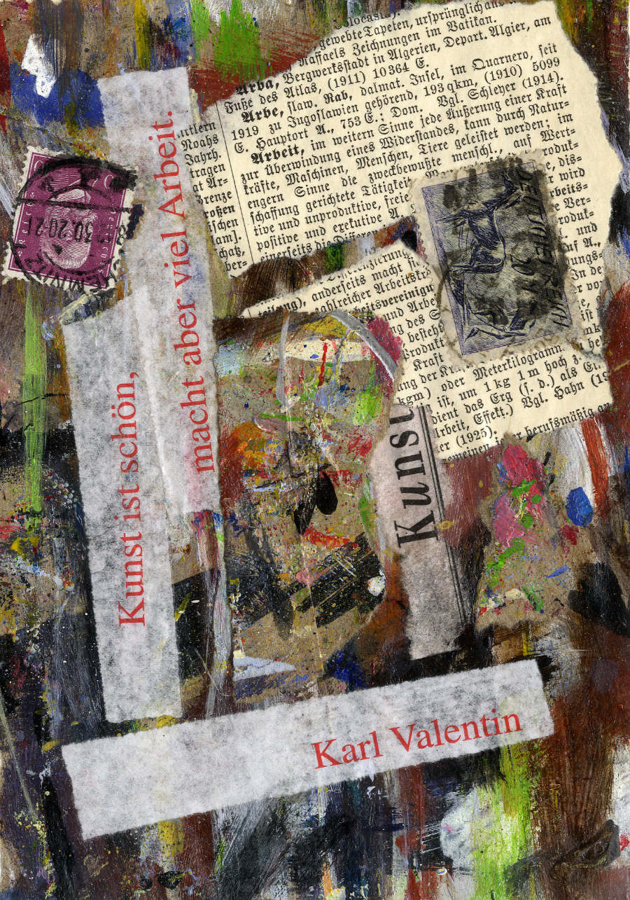 Collage No.20: Kunst & Arbeit - Collage auf Packpapier - 2014 - 12 x 17 cm