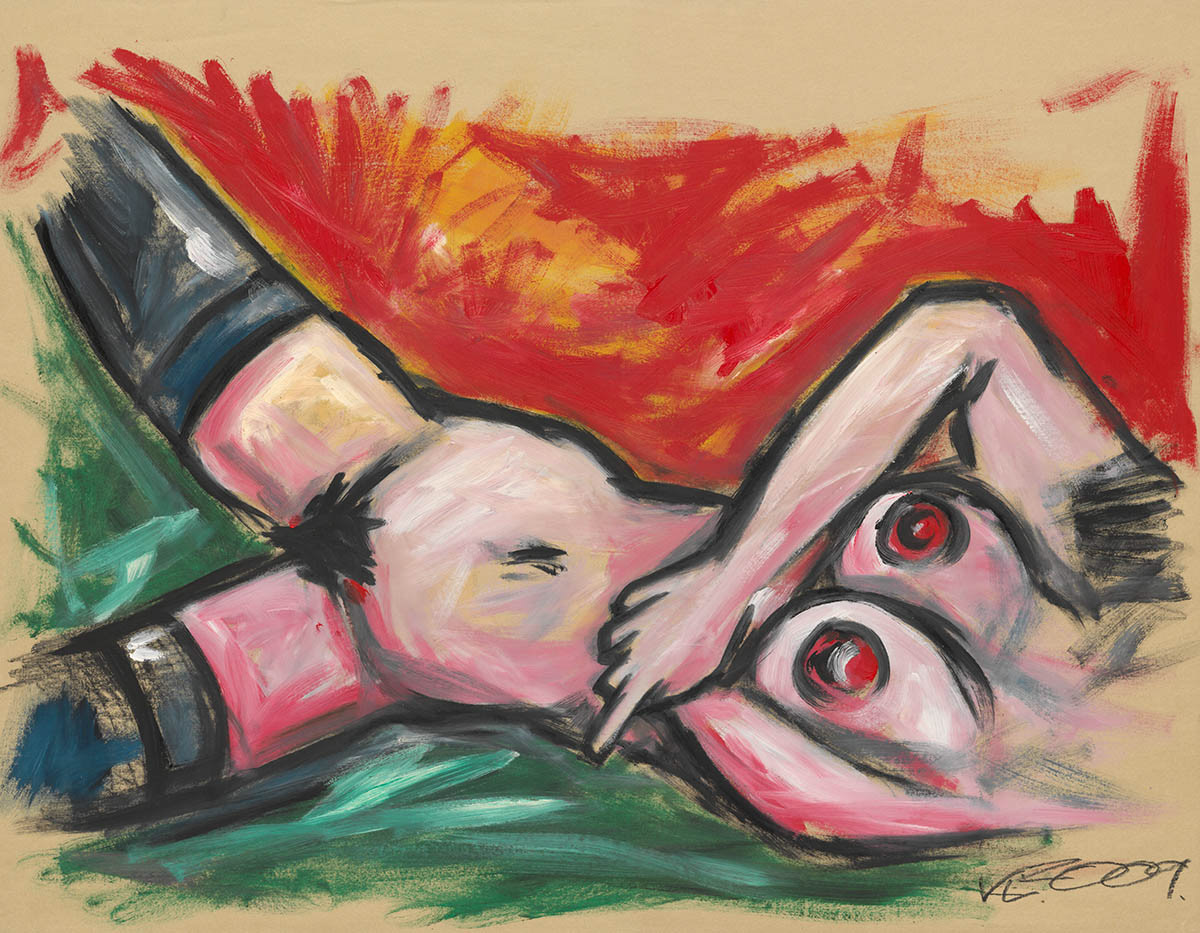 AKT III - Öl auf Ingrespapier- 63 x 49,5 cm - 2009