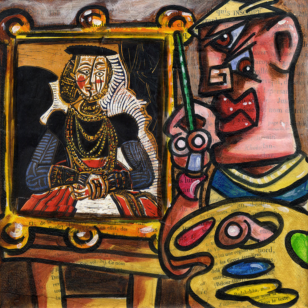 Pablo Picasso malt Cranach Collage Stefan Klausewitz