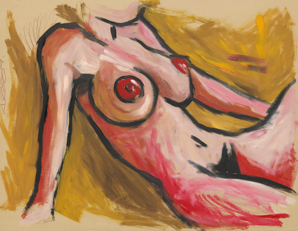 AKT II - Öl auf Ingrespapier- 63 x 49,5 cm - 2009
