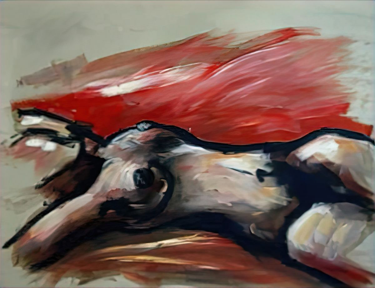 Aktskizze No.4 - Öl auf Ingrespapier - 63 x 49,5 cm - 1988