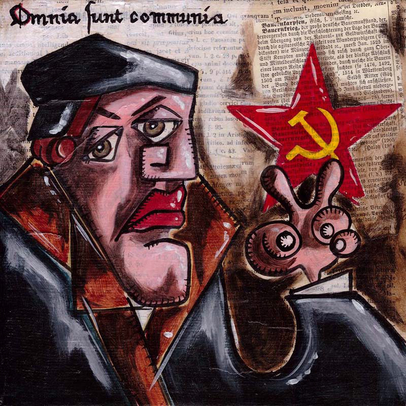 500 Jahre Reformation - Thomas Müntzer II - Collage und Acryl auf Leinwand - 20 x 20 cm - 2017