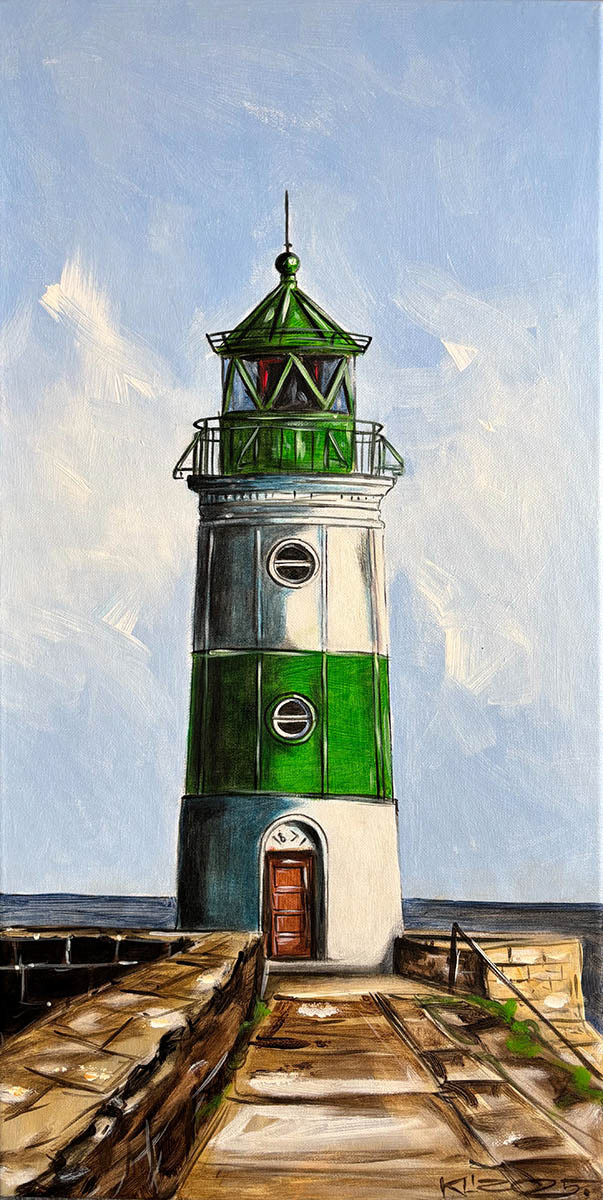 Leuchtturm Schleimünde - Acryl auf Leinwand - 30 x 60 cm - 2025